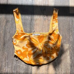 Zara Yellow Floral Crop Top